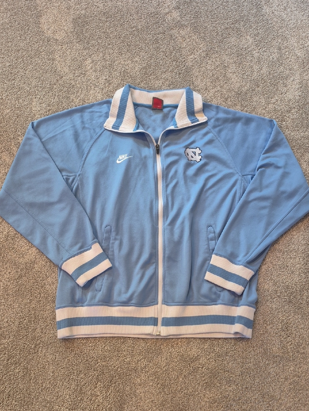 Rare Vintage Nike NC Baby Blue Zip Track Jacket